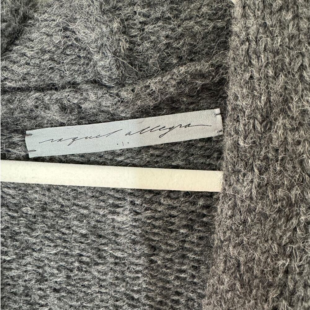 Raquel Allegra Dark Gray Alpaca Wool Hooded Longline Sweater 1 / Small Warm Cozy - Picture 5 of 8